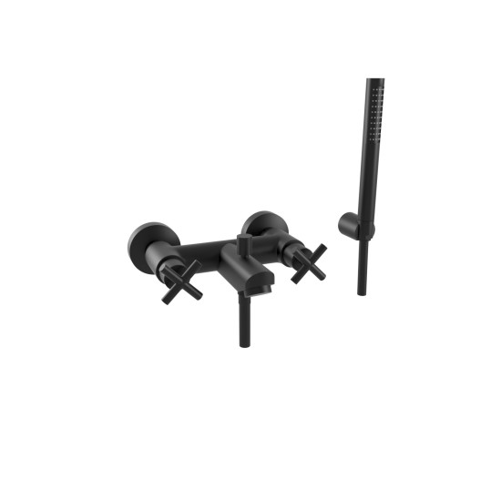 Bugnatese Rodos matt fekete kádtöltő-és zuhany csaptelep (7300NE)
