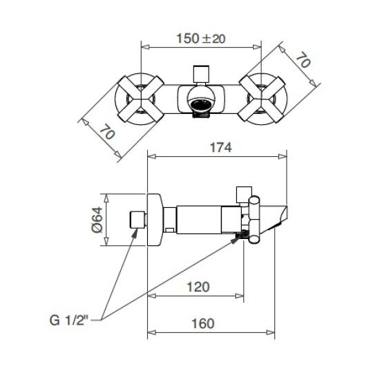 Bugnatese Rodos matt fekete kádtöltő-és zuhany csaptelep (7308NE)