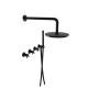 Bugnatese Rodos matt fekete falba építhető zuhany csaptelep szett (7327NE)