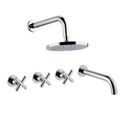 Bugnatese Rodos falba építhető kádtöltő-és zuhany csaptelep szett (7328)