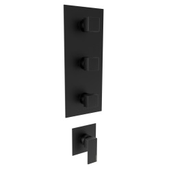 Bugnatese Tetris matt fekete falba építhető 3 állású csaptelep szett (9107NE)