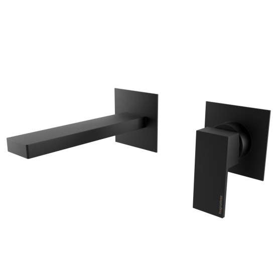 Bugnatese Tetris matt fekete fali mosdó csaptelep (9145NE)