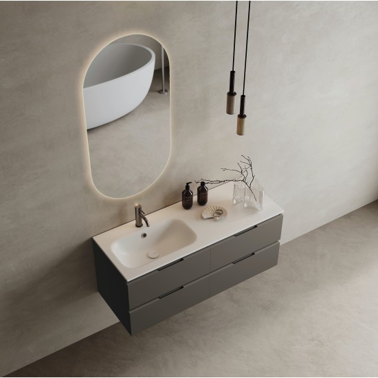 CODE 120B függesztett alsószekrény, Dark Taupe szín, fekete fogantyú 120x46x50 (20 40 24 12 13 74)