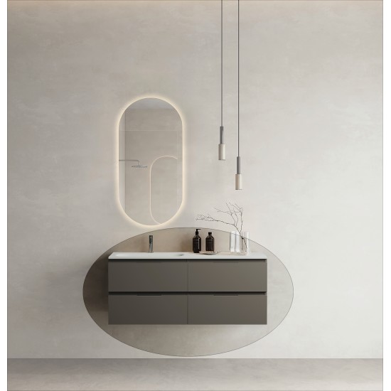 CODE 120B függesztett alsószekrény, Dark Taupe szín, fekete fogantyú 120x46x50 (20 40 24 12 13 74)