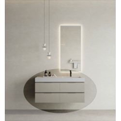 CODE 120J függesztett alsószekrény, Light Taupe szín, fekete fogantyú 120x46x50 (20 40 24 12 12 75)