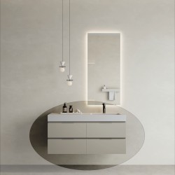 CODE 120J függesztett alsószekrény, Light Taupe szín, fekete fogantyú 120x46x50 (20 40 24 12 12 75)