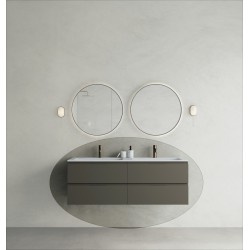 CODE 140 függesztett alsószekrény, Dark Taupe szín, fekete fogantyú 140x46x50 (20 40 24 14 00 74)