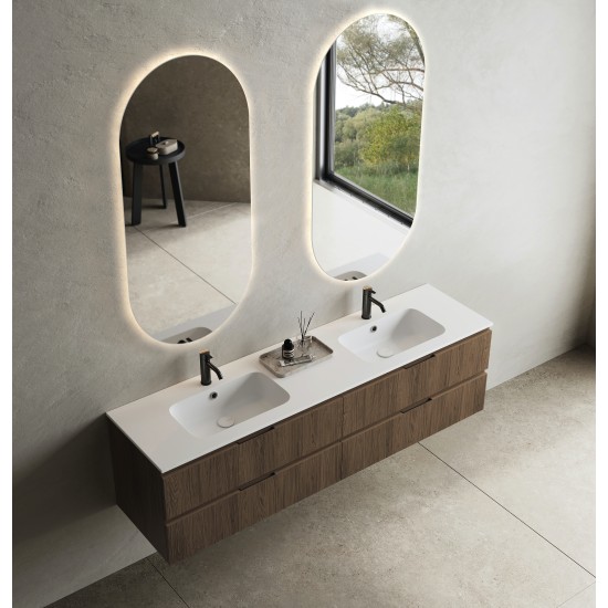 CODE 180 függesztett alsószekrény, Brown Oak szín, fekete fogantyú 180x46x50 (20 40 24 18 00 86)