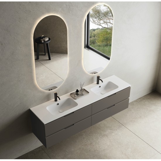 CODE 180 függesztett alsószekrény, Dark Taupe szín, fekete fogantyú 180x46x50 (20 40 24 18 00 74)