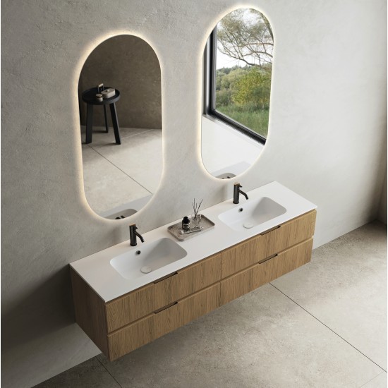 CODE 180 függesztett alsószekrény, Honey Oak szín, fekete fogantyú 180x46x50 (20 40 24 18 00 85)