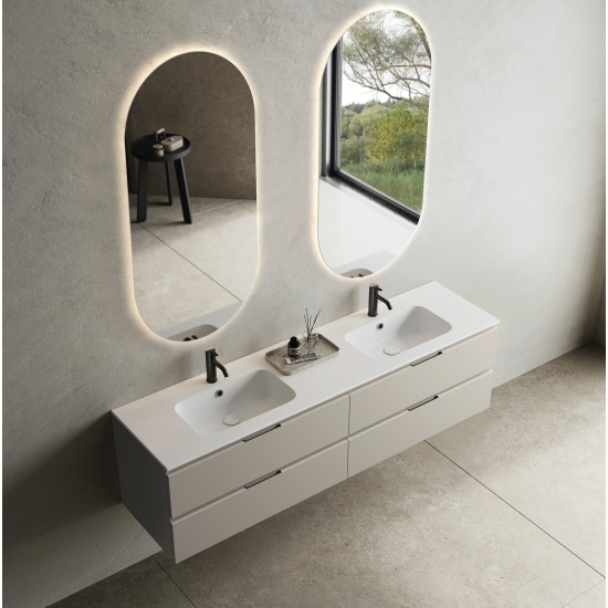 CODE 180 függesztett alsószekrény, Light Taupe szín, fekete fogantyú 180x46x50 (20 40 24 18 00 75)