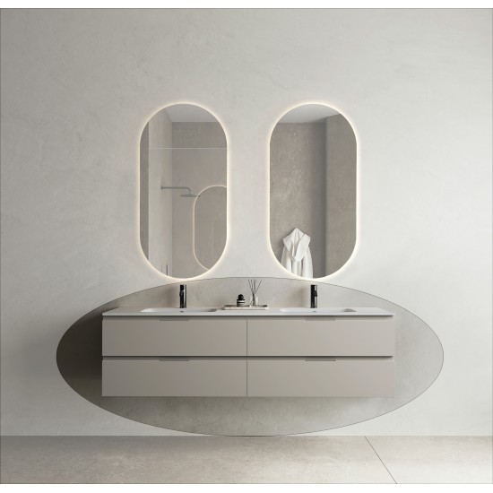 CODE 180 függesztett alsószekrény, Light Taupe szín, fekete fogantyú 180x46x50 (20 40 24 18 00 75)