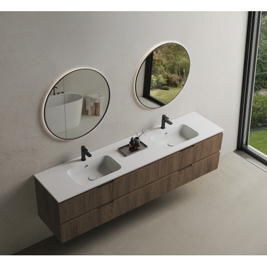 CODE 200 függesztett alsószekrény, Brown Oak szín, fekete fogantyú 200x46x50 (20 40 24 20 00 86)