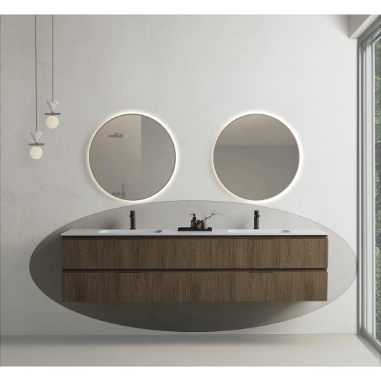 CODE 200 függesztett alsószekrény, Brown Oak szín, fekete fogantyú 200x46x50 (20 40 24 20 00 86)