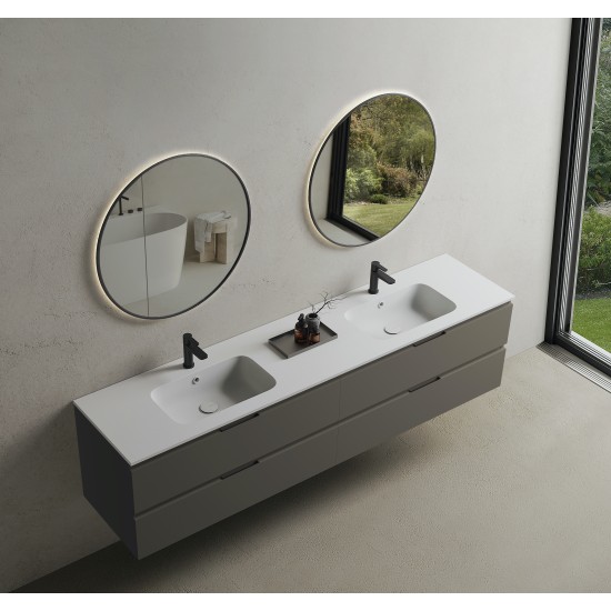 CODE 200 függesztett alsószekrény, Dark Taupe szín, fekete fogantyú 200x46x50 (20 40 24 20 00 74)