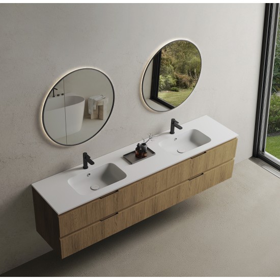 CODE 200 függesztett alsószekrény, Honey Oak szín, fekete fogantyú 200x46x50 (20 40 24 20 00 85)