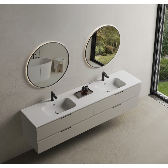 CODE 200 függesztett alsószekrény, Light Taupe szín, fekete fogantyú 200x46x50 (20 40 24 20 00 75)