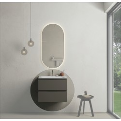 CODE 60 függesztett alsószekrény, Dark Taupe szín, fekete fogantyú 60x46x50 (20 20 22 06 00 74)