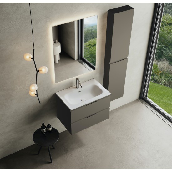 CODE 70 függesztett alsószekrény, Dark Taupe szín, fekete fogantyú 70x46x50 (20 20 22 07 00 74)