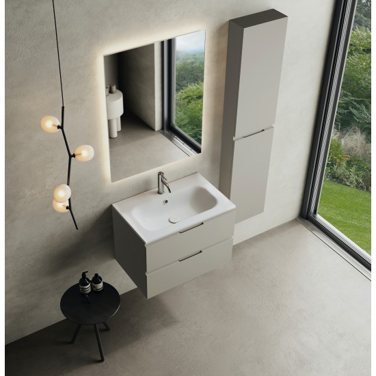 CODE 70 függesztett alsószekrény, Light Taupe szín, fekete fogantyú 70x46x50 (20 20 22 07 00 75)