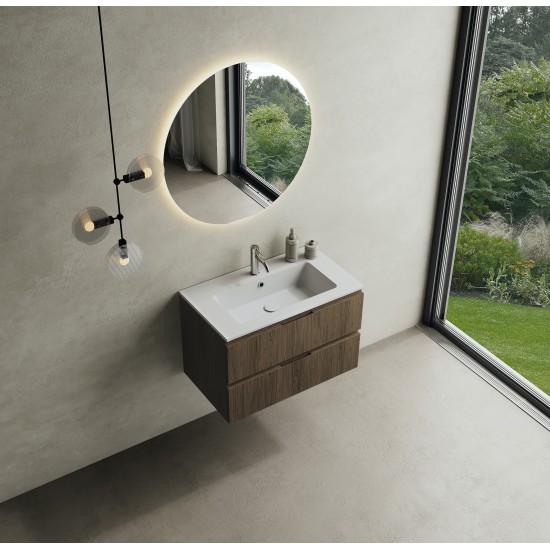 CODE 80 függesztett alsószekrény, Brown Oak szín, fekete fogantyú 80x46x50 (20 20 22 08 00 86)