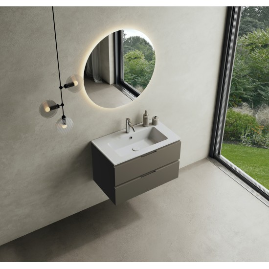 CODE 80 függesztett alsószekrény, Dark Taupe szín, fekete fogantyú 80x46x50 (20 20 22 08 00 74)