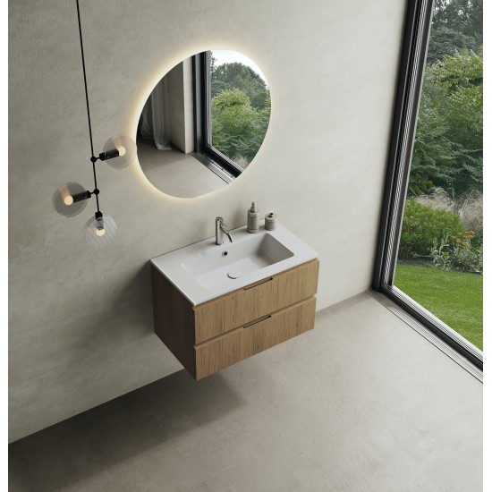 CODE 80 függesztett alsószekrény, Honey Oak szín, fekete fogantyú 80x46x50 (20 20 22 08 00 85)