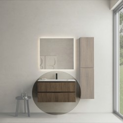 CODE 90 függesztett alsószekrény, Brown Oak szín, fekete fogantyú 90x46x50 (20 20 22 09 00 86)