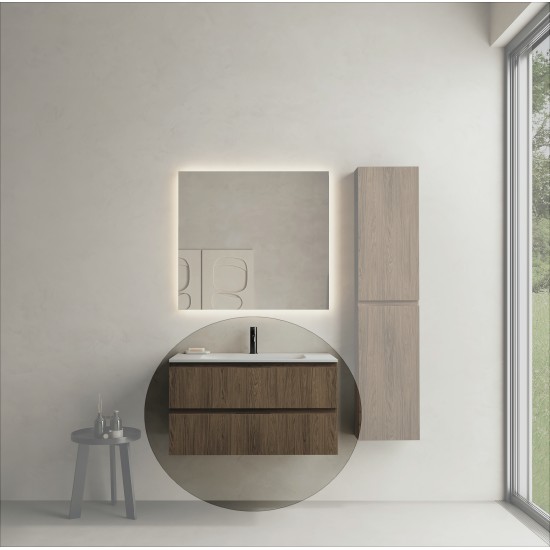 CODE 90 függesztett alsószekrény, Brown Oak szín, fekete fogantyú 90x46x50 (20 20 22 09 00 86)