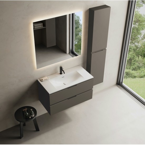 CODE 90 függesztett alsószekrény, Dark Taupe szín, fekete fogantyú 90x46x50 (20 20 22 09 00 74)