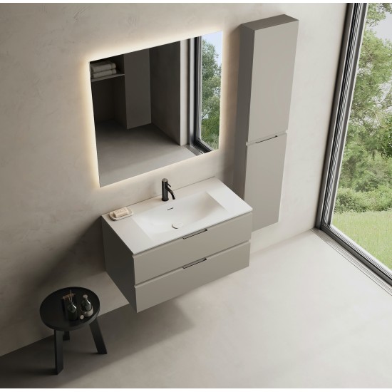 CODE 90 függesztett alsószekrény, Light Taupe szín, fekete fogantyú 90x46x50 (20 20 22 09 00 75)