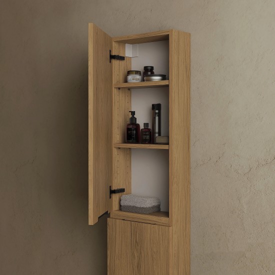 CODE 160 balos fali szekrény, Honey Oak szín, fekete fogantyú 160x35x15 (20 51 02 16 13 85)