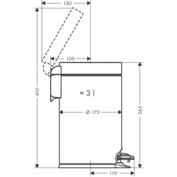 Hansgrohe AddStoris matt fehér szemeteskuka, pedálos (41775700-HG)