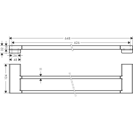 Hansgrohe AddStoris Q dupla törölközőtartó (41743000-HG)