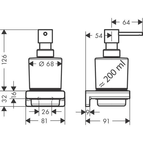 Hansgrohe AddStoris Q matt fekete folyékonyszappan-adagoló (41745670-HG)