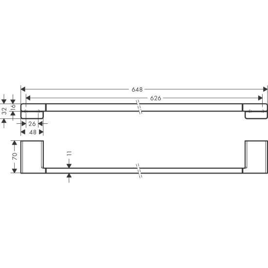Hansgrohe AddStoris Q matt fekete törölközőtartó (41747670-HG)