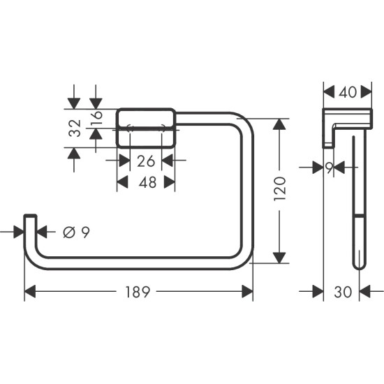 Hansgrohe AddStoris Q kendőtartó (41754000-HG)