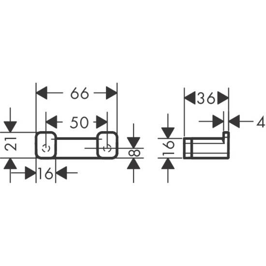 Hansgrohe AddStoris Q matt fekete 2-ágú akasztó (41755670-HG)