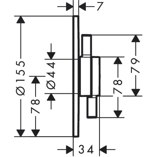 Hansgrohe DuoTurn S falba építhető zuhany csaptelep (75618000-HG)