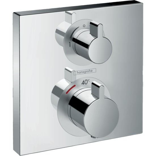 Hansgrohe Ecostat Square falba építhető termosztátos kád-és zuhany csaptelep (15714000-HG)