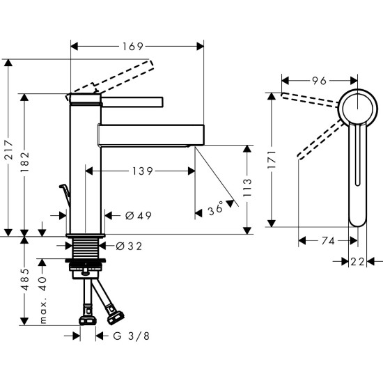Hansgrohe Finoris 110 mosdó csaptelep (76025000-HG)