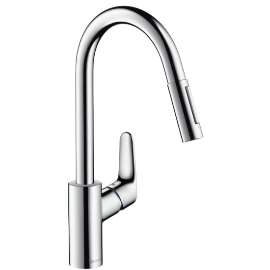 Hansgrohe Focus mosogató csaptelep kihúzható zuhanyfejjel (31815000-HG)