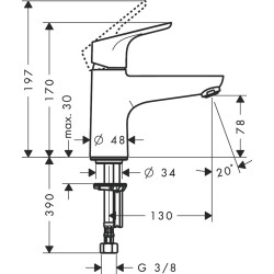 Hansgrohe Focus Monotrou kádperemre szerelhető kádtöltő csaptelep (31931000-HG)