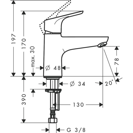 Hansgrohe Focus Monotrou kádperemre szerelhető kádtöltő csaptelep (31931000-HG)