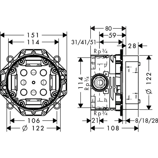 Hansgrohe iBox universal alaptest (01800180-HG)