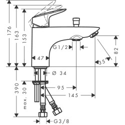 Hansgrohe Logis Monotrou kádperemre szerelhető kádtöltő-és zuhany csaptelep (71315000-HG)