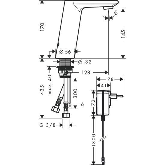 Hansgrohe Metris S elektronikus mosdó csaptelep (31103000-HG)
