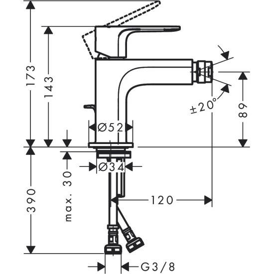 Hansgrohe Rebris E bidé csaptelep (72211000-HG)