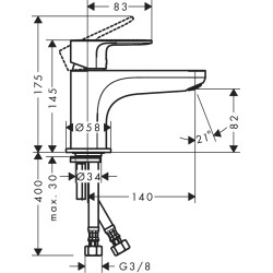Hansgrohe Rebris S Monotrou kádperemre szerelhető kádtöltő csaptelep (72434000-HG)