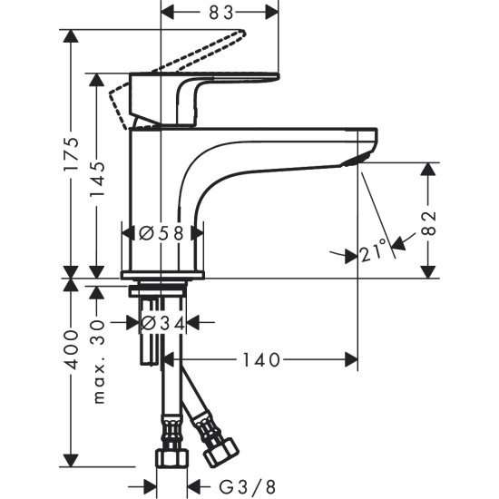 Hansgrohe Rebris S Monotrou kádperemre szerelhető kádtöltő csaptelep (72434000-HG)